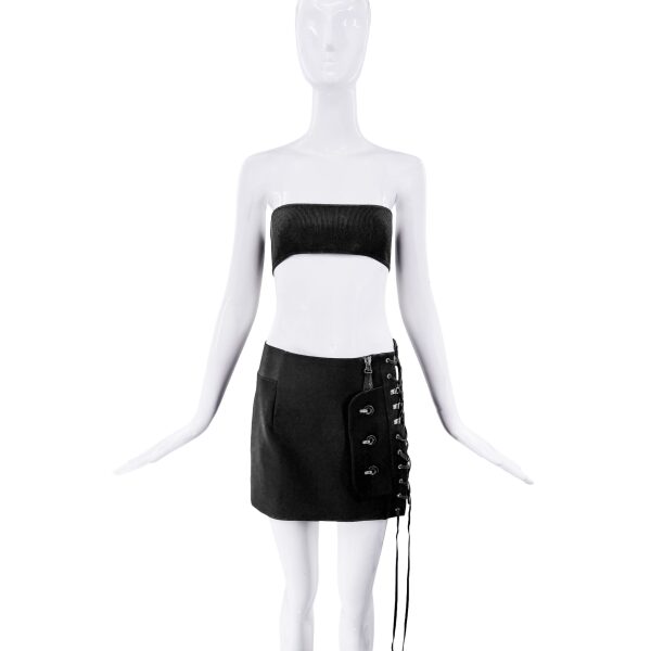 Anthony Vaccarello Black Corset Hardware Skirt Fall 2016