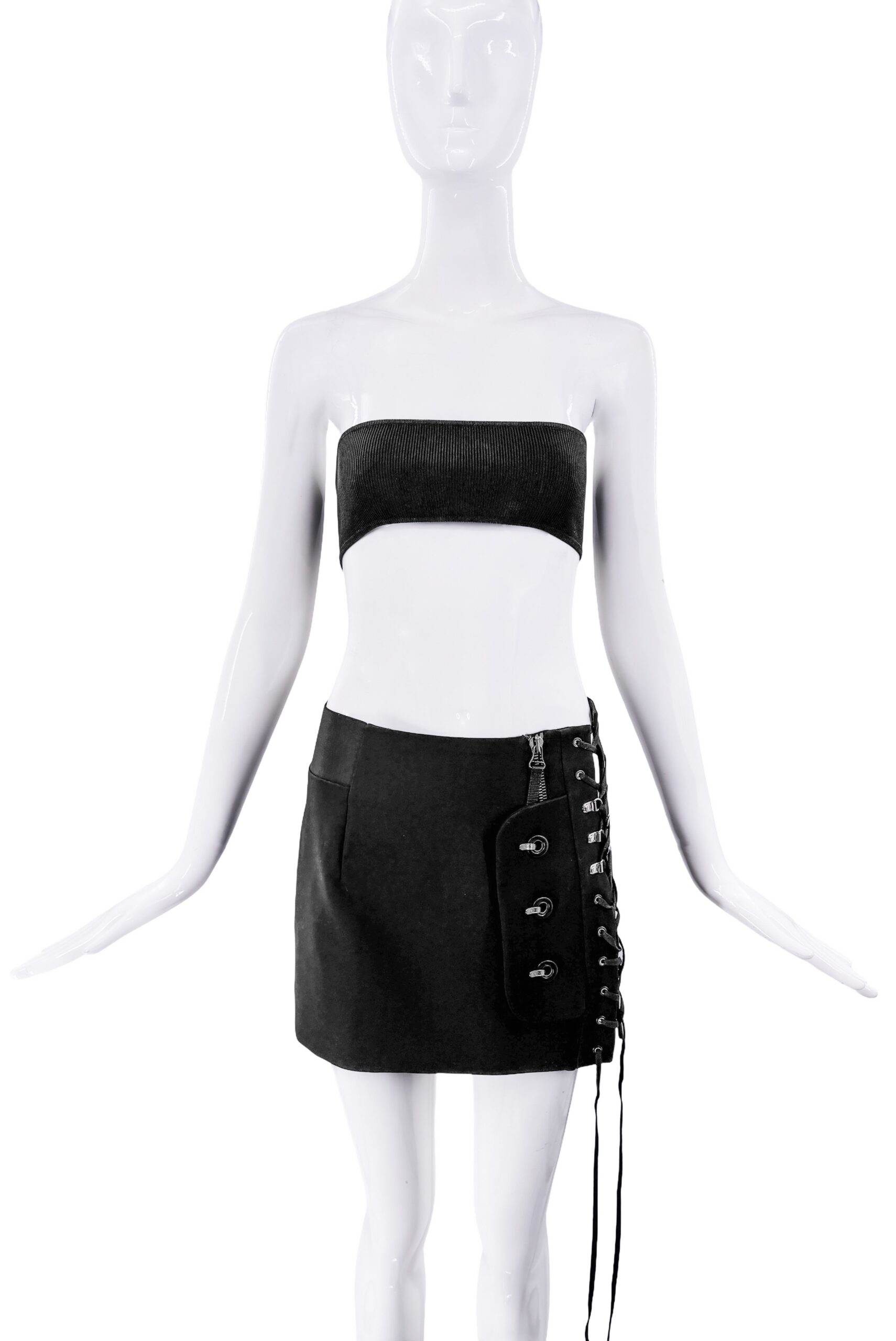 Anthony Vaccarello Black Corset Hardware Skirt Fall 2016 Anthony Vaccarello Black Corset Hardware Skirt Fall 2016