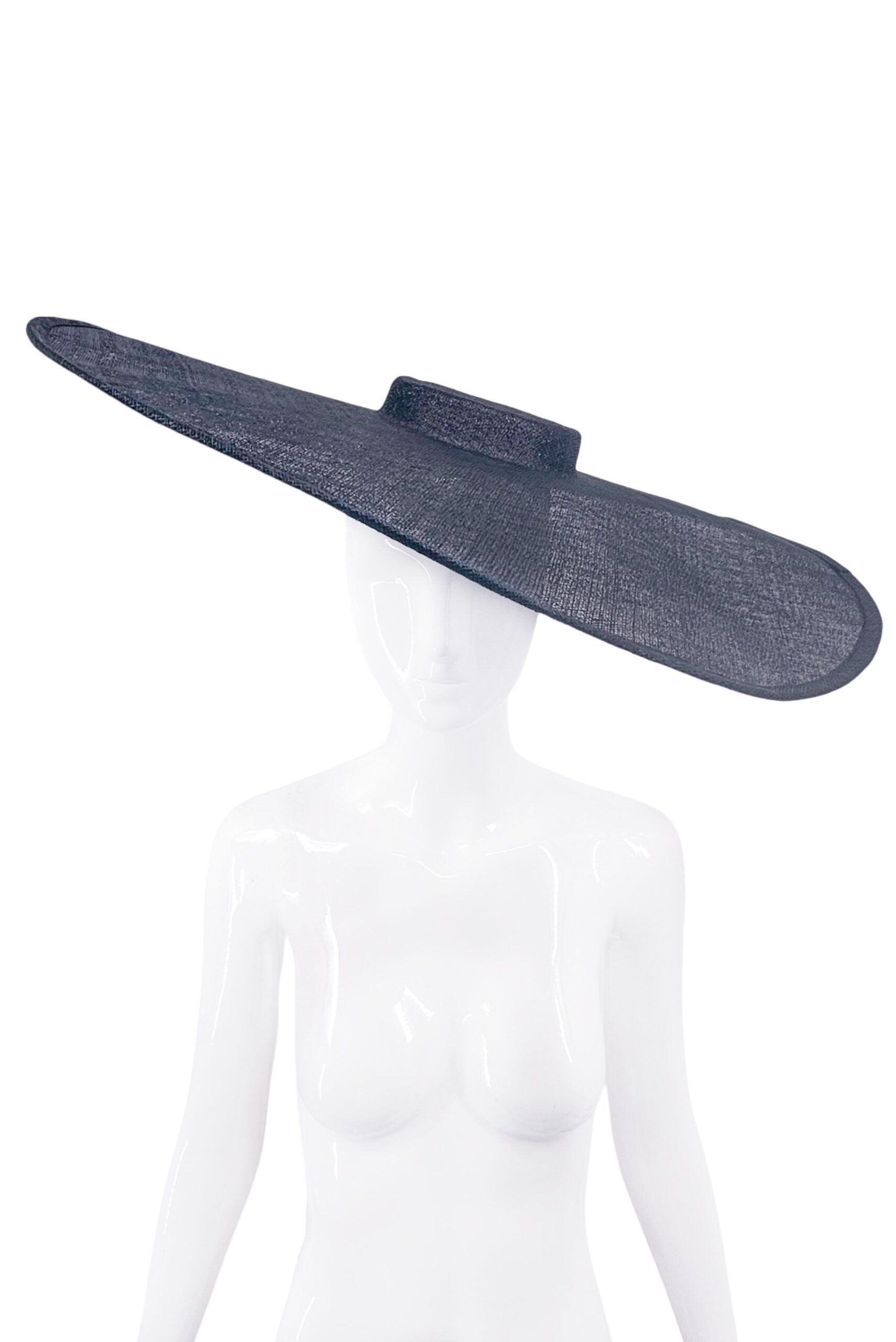 Vintage Black Oversized Sheer Saucer Hat Vintage Black Oversized Sheer Saucer Hat