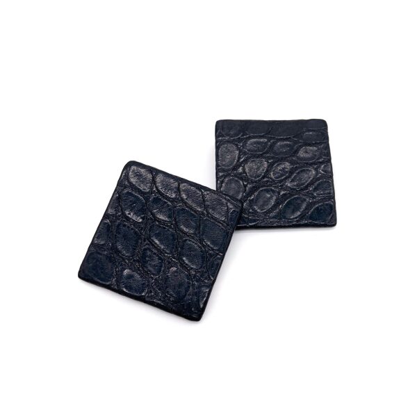 Bottega Veneta Crocodile Large Square Earrings Spring Summer 2001
