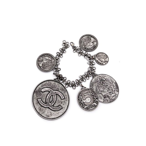 Chanel Gunmetal Coin Bracelet Spring Summer 2003
