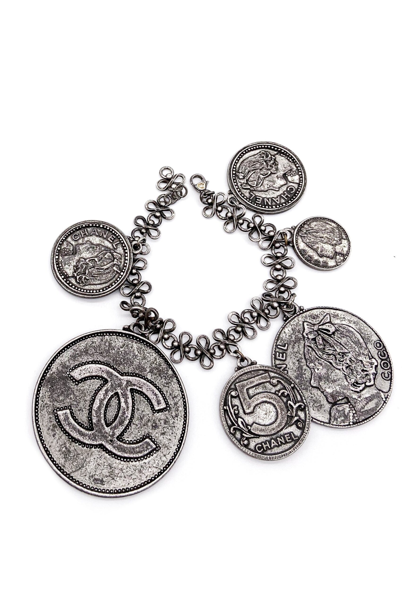 Chanel Gunmetal Coin Bracelet Spring Summer 2003 Chanel Gunmetal Coin Bracelet Spring Summer 2003