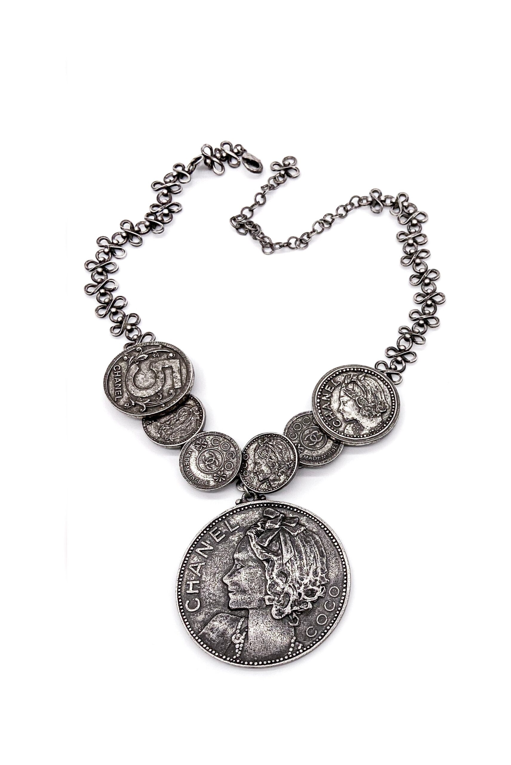 Chanel Gunmetal Coin Necklace SS2003 Chanel Gunmetal Coin Necklace SS2003