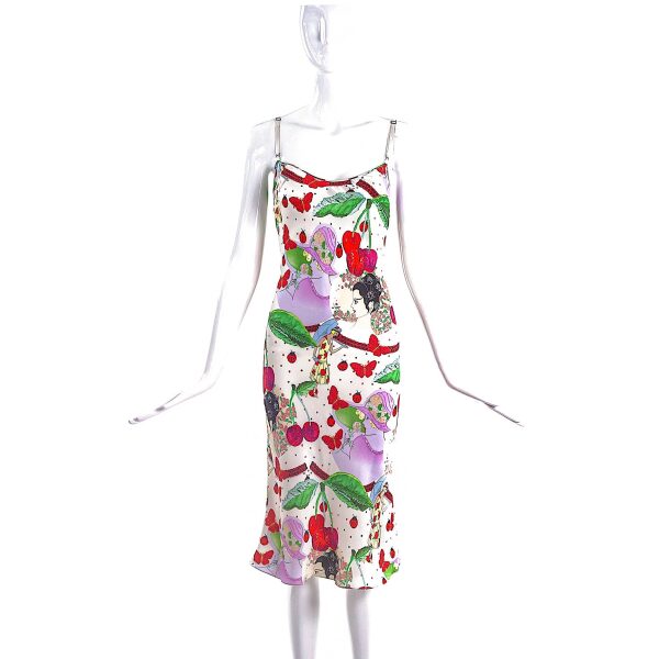 John Galliano Cherry Printed Silk Dress FW2003 SOLD
