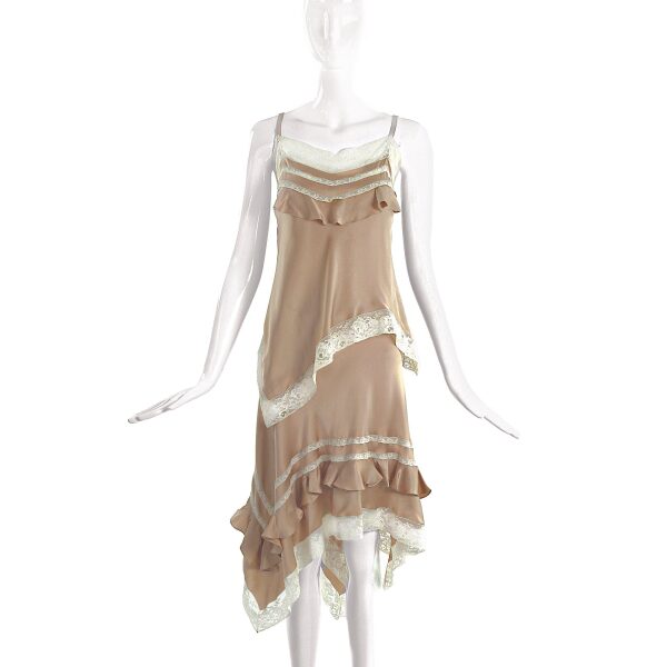 John Galliano Beige Tan Negligee Style Top and Skirt Set