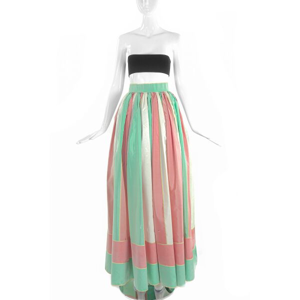 Albert Capraro Pink and Green Formal Evening Skirt