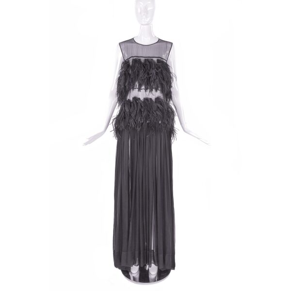 Vionnet Chiffon Feather Gown Dress