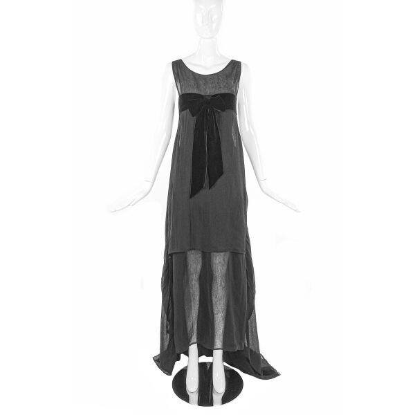Yves Saint Laurent by Tom Ford Black Organza Empire Waist Finale Gown Dress FW2002