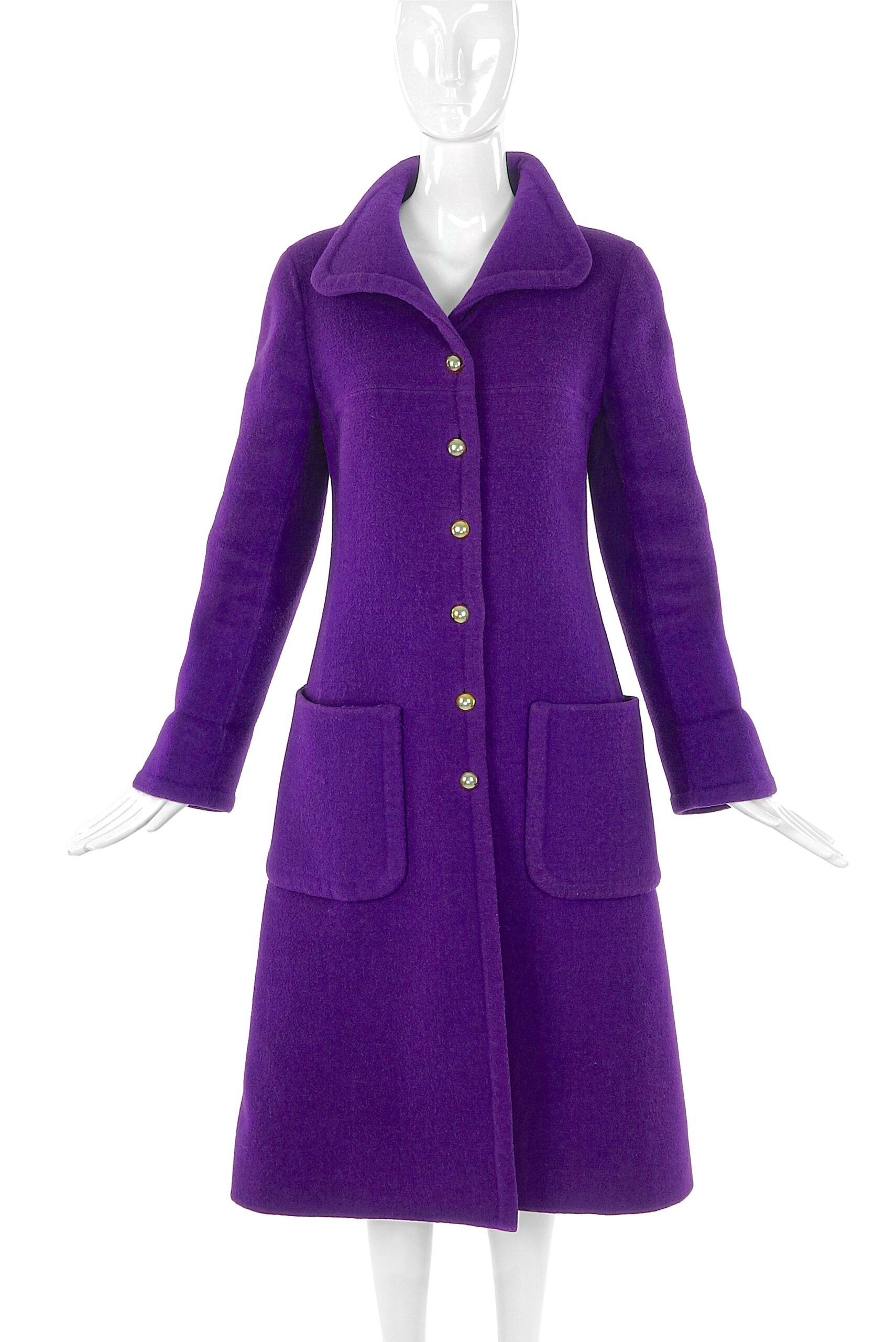 Mila Schön Purple Wool Felt Coat circa 1960’s Mila Schön Purple Wool Felt Coat circa 1960’s