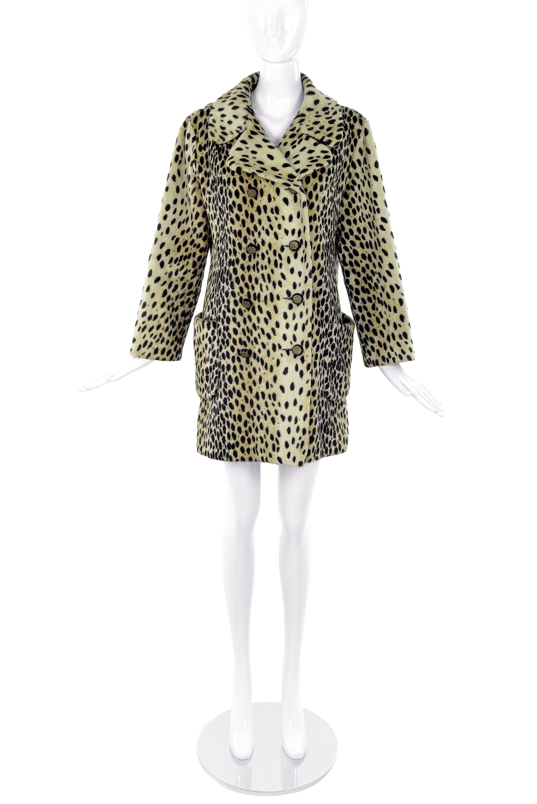 Blackburn Faux Fur Leopard Print Double Breasted Coat Blackburn Faux Fur Leopard Print Double Breasted Coat