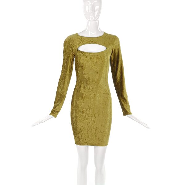 Norma Kamali Golden Yellow Velvet Mini Dress – BOUTIQUE PURCHASE PRICE