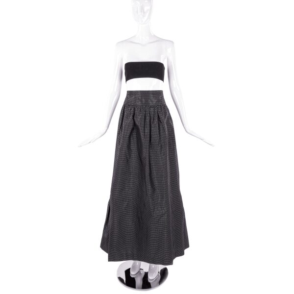 Valentino Night Black with Gold Polka Dot Full Evening Skirt