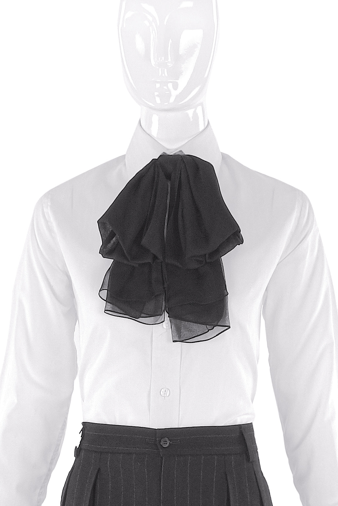 Saint Laurent Paris by Hedi Slimane Black Chiffon Jabot Saint Laurent Paris by Hedi Slimane Black Chiffon Jabot