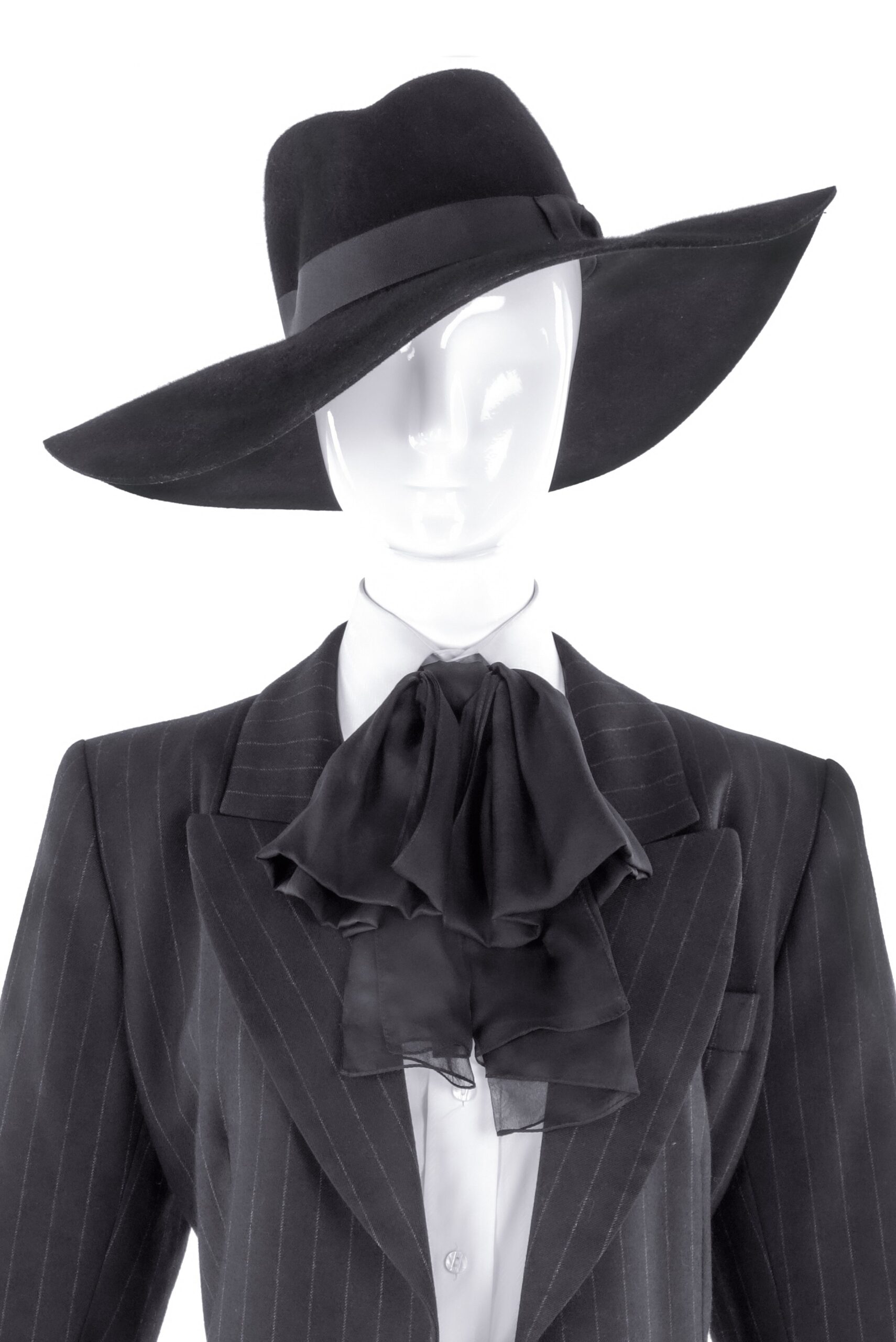 Eric Javits “Racquel” Black Wool Wide Brim Floppy Fedora Hat Eric Javits “Racquel” Black Wool Wide Brim Floppy Fedora Hat