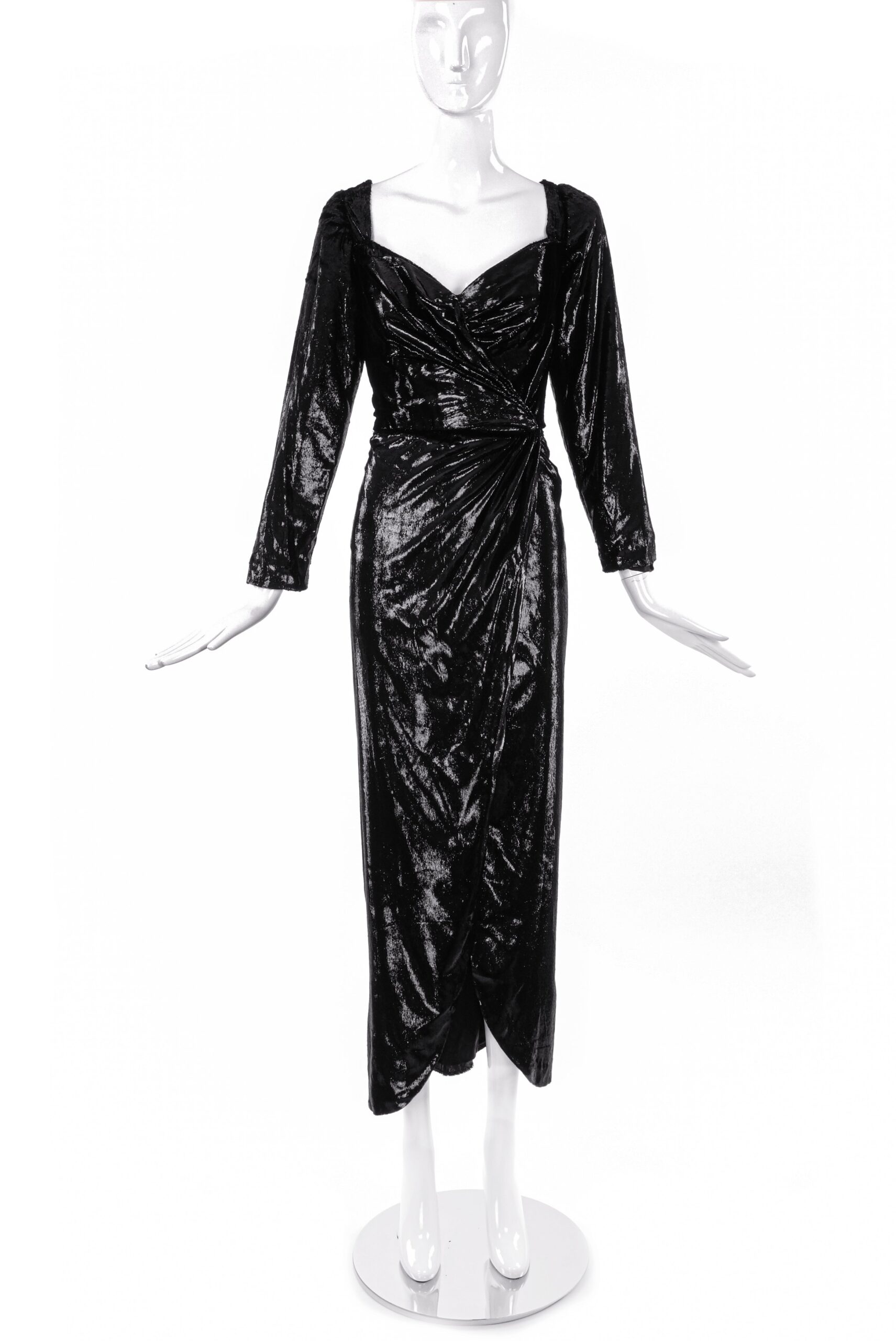 Vicky Tiel Black Liquid Shine Cocktail Dress Vicky Tiel Black Liquid Shine Cocktail Dress