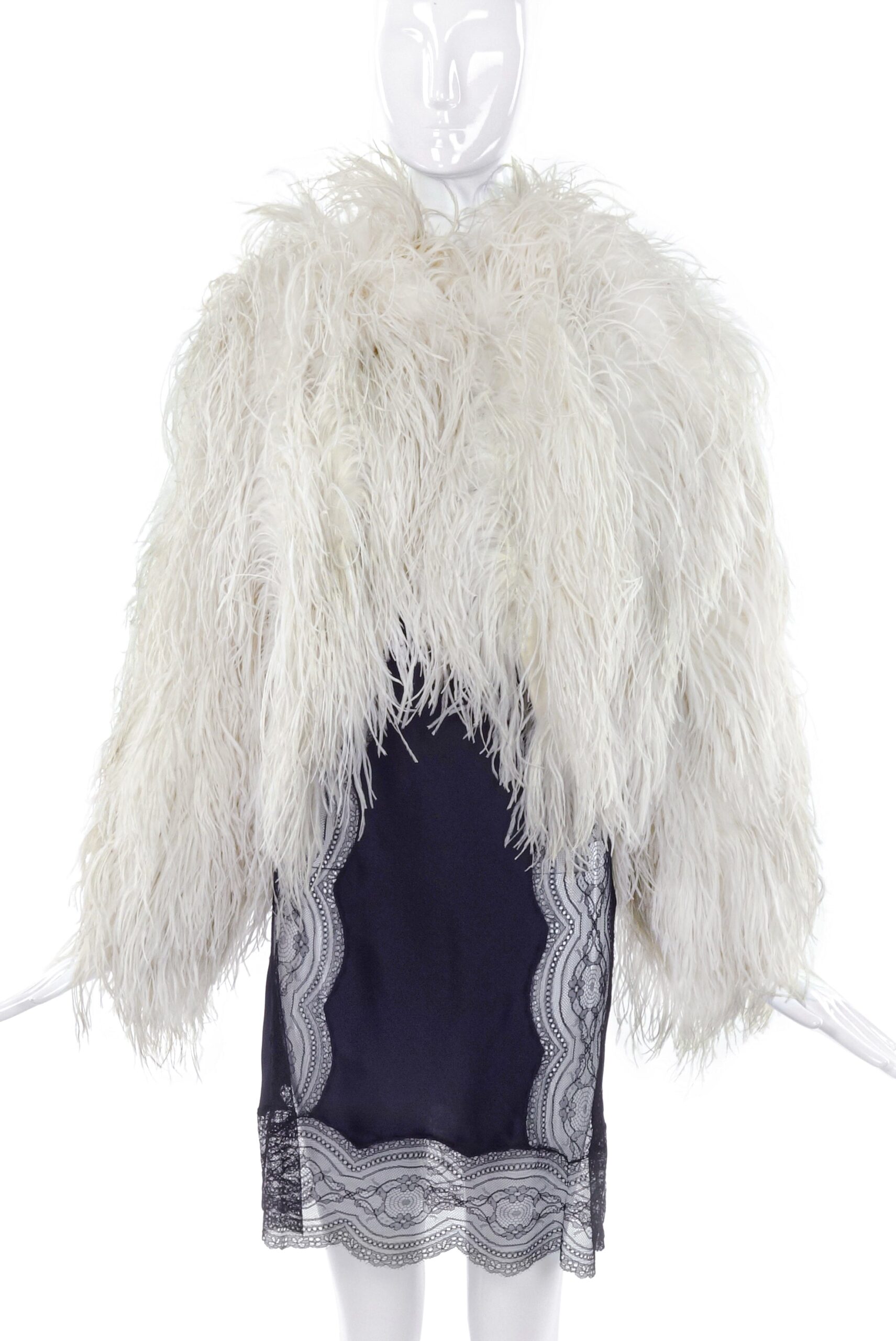 Vintage White Ivory Ostritch 1940’s Chubby Feather Crop Jacket Vintage White Ivory Ostritch 1940’s Chubby Feather Crop Jacket
