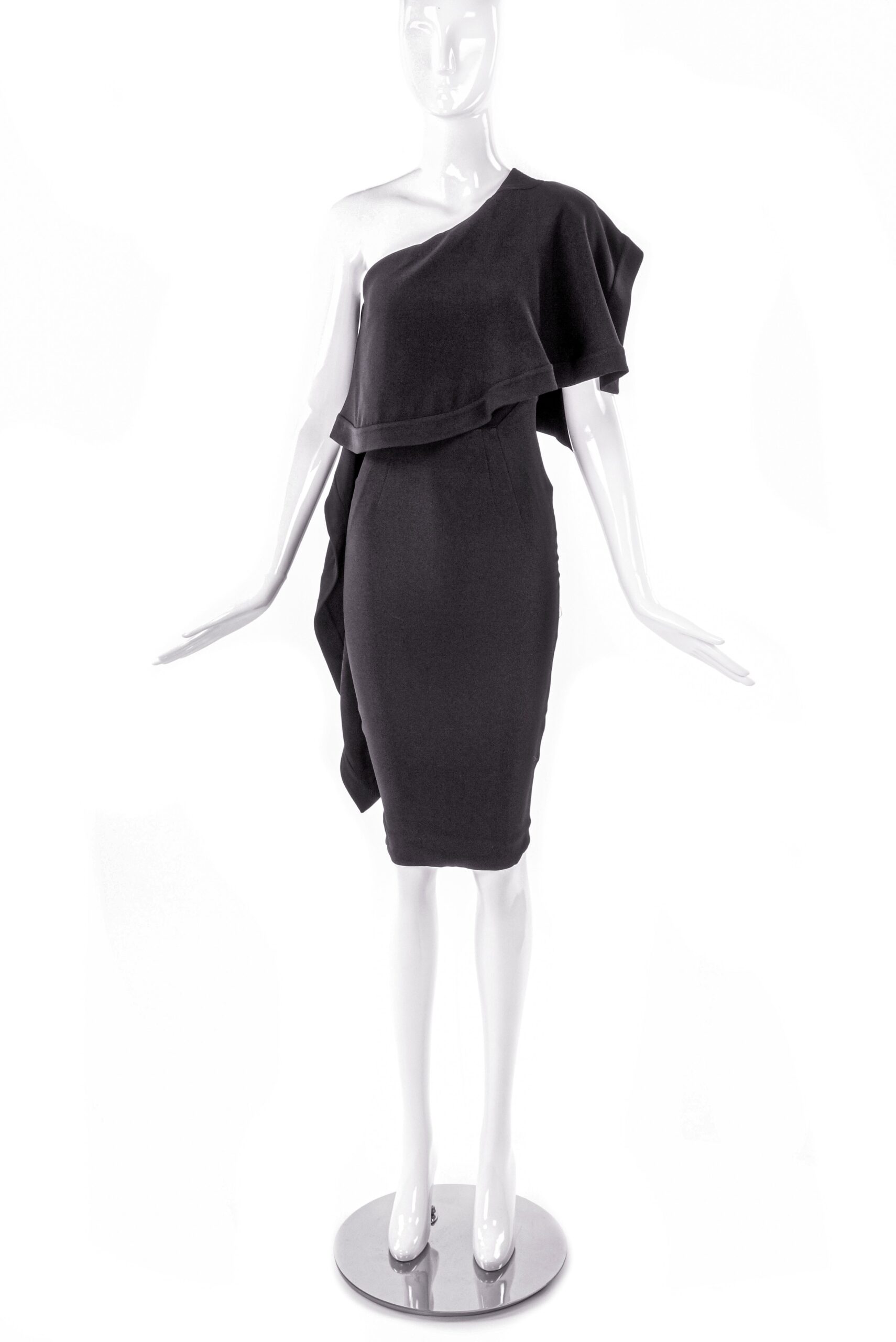 Antonio Berardi Black One Shoulder Draped Cocktail Dress Antonio Berardi Black One Shoulder Draped Cocktail Dress
