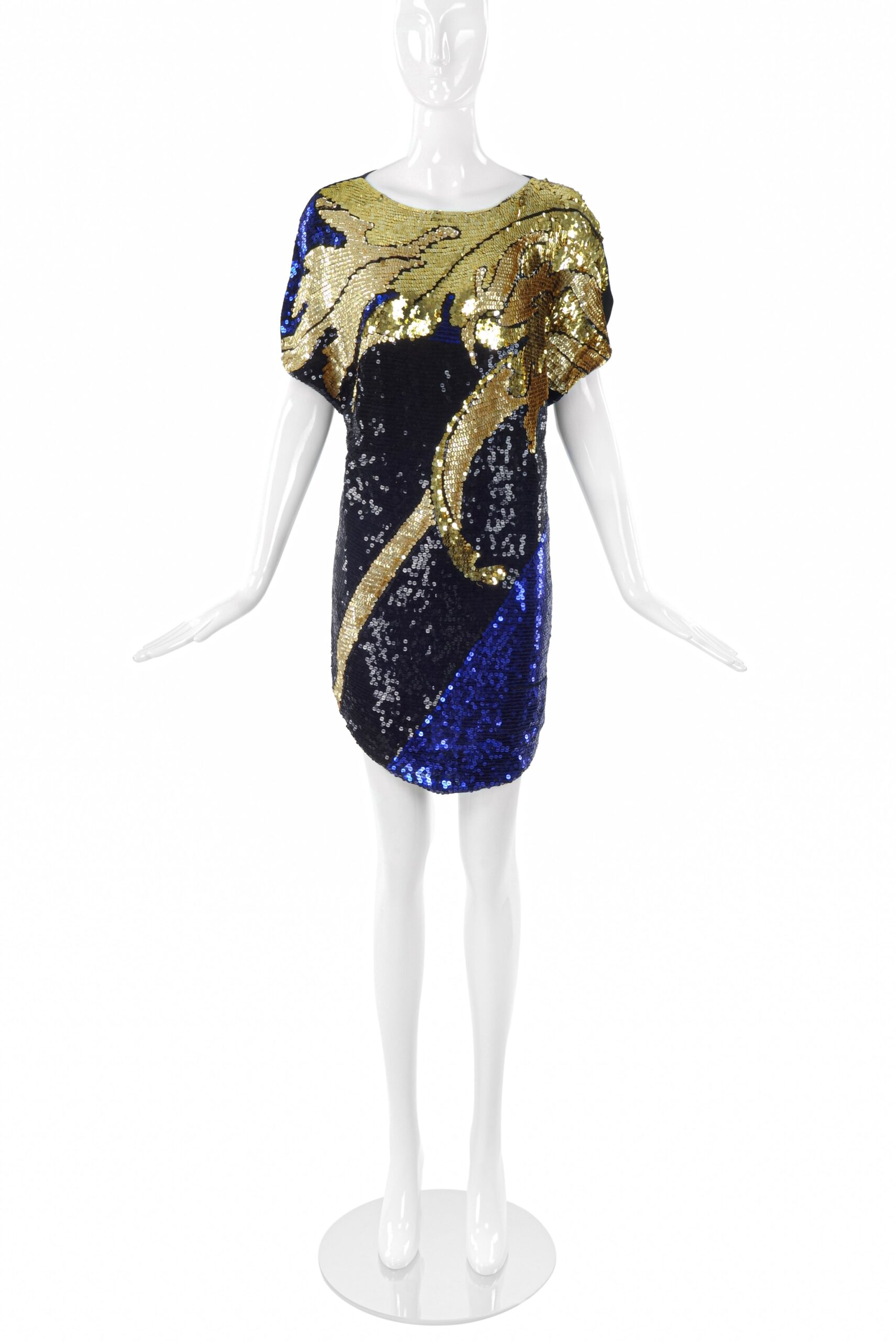 Pepper Pistol Gold and Blue Sequin Shirt Dress Pepper Pistol Gold and Blue Sequin Shirt Dress