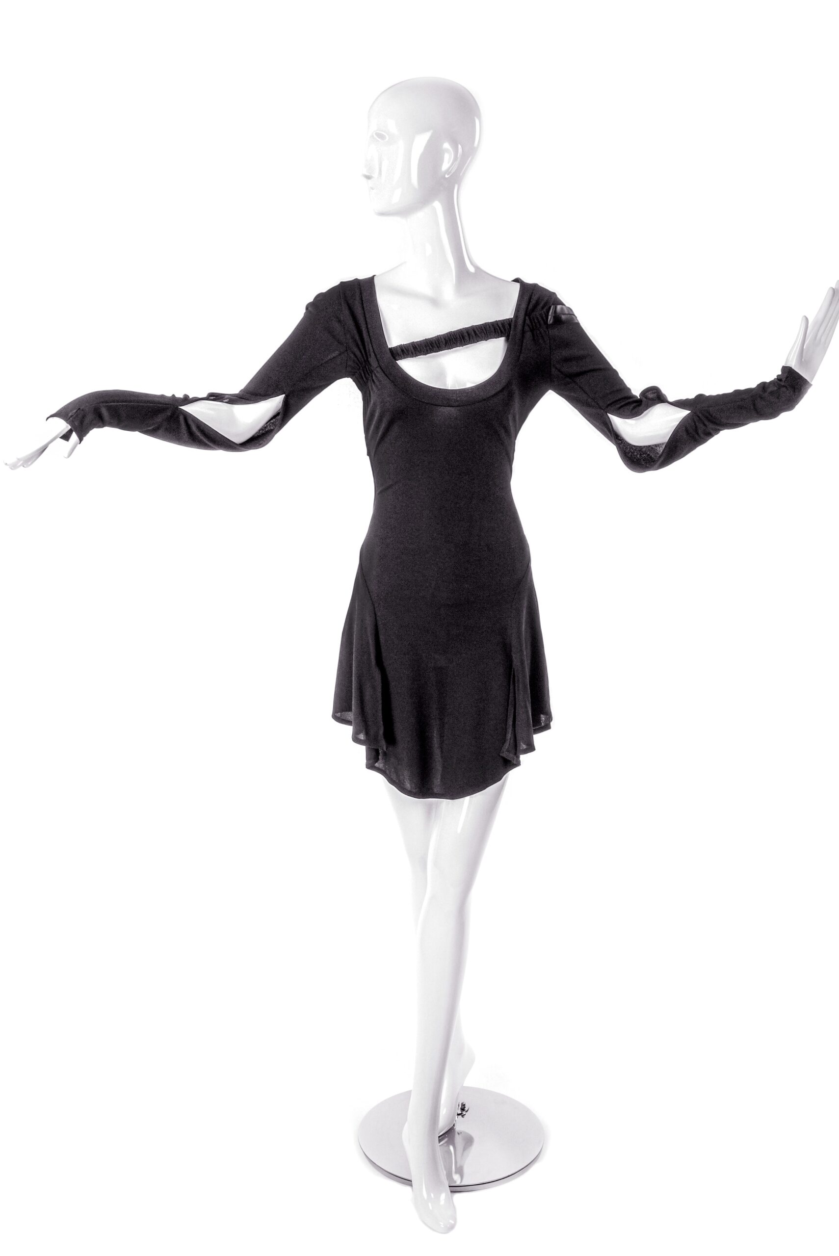 Antonio Berardi Black Fitted Military Style Dress with Strap Across Chest Antonio Berardi Black Fitted Military Style Dress with Strap Across Chest