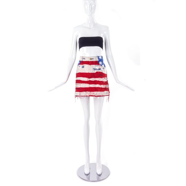 Marc Jacobs Patriotic Distressed American Flag Mini Skirt