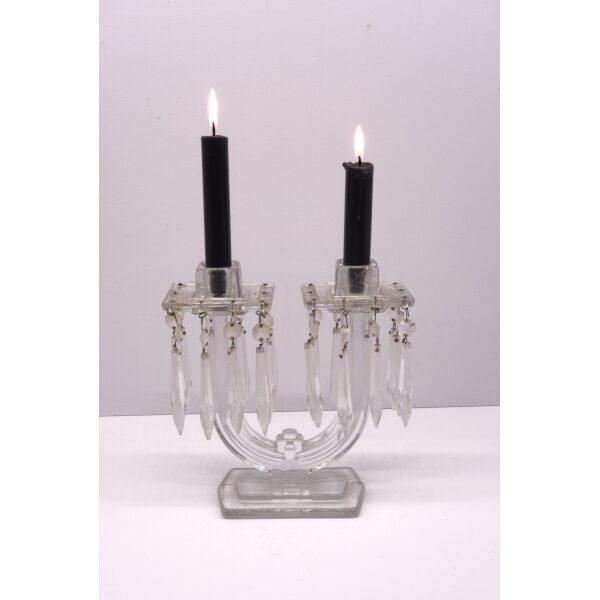 Vintage Candelabra with hanging glass drops