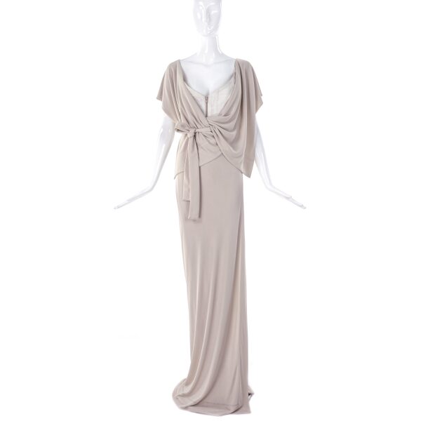 Vivienne Westwood Ivory Drape Wrap Dress Gown with Corset Detail