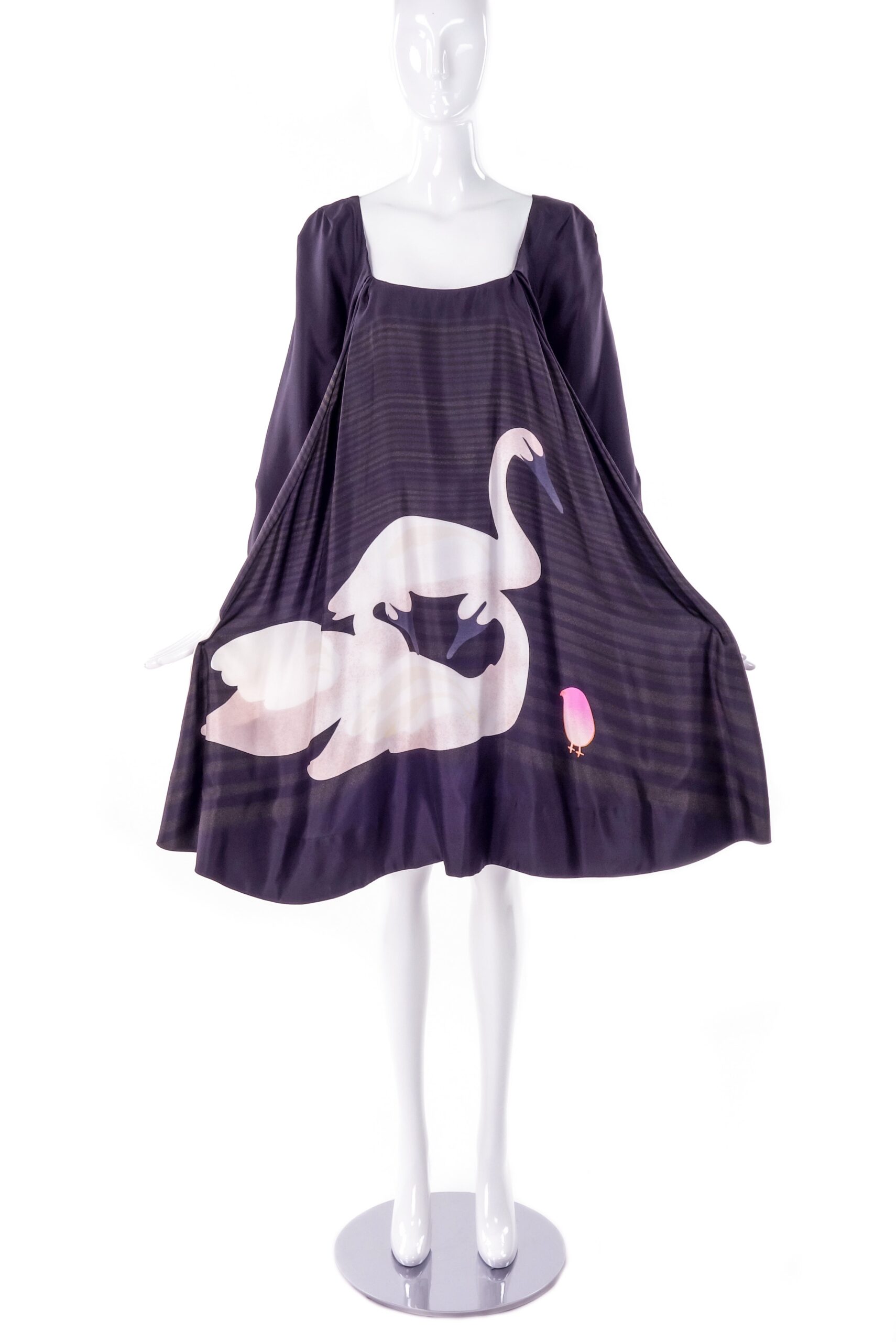 Sonia Rykiel Black Striped A Line Swan Dress Sonia Rykiel Black Striped A Line Swan Dress
