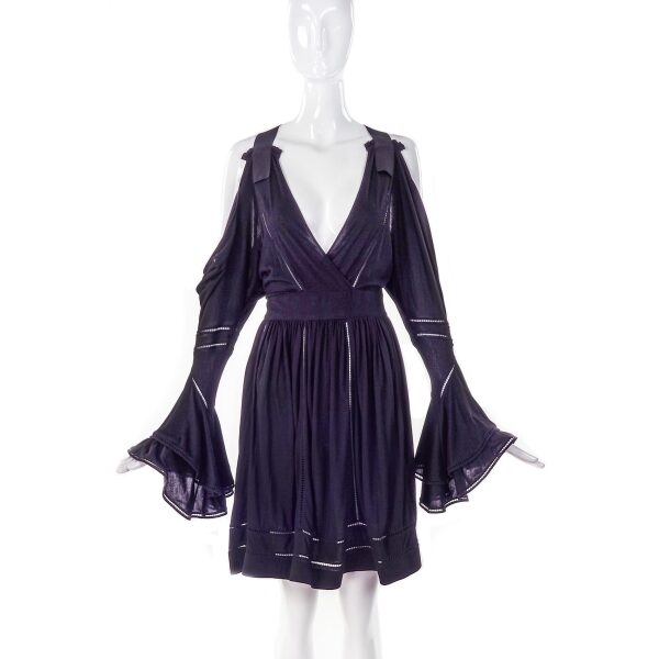 Givenchy Black Cotton Shoulder Cut out Dress