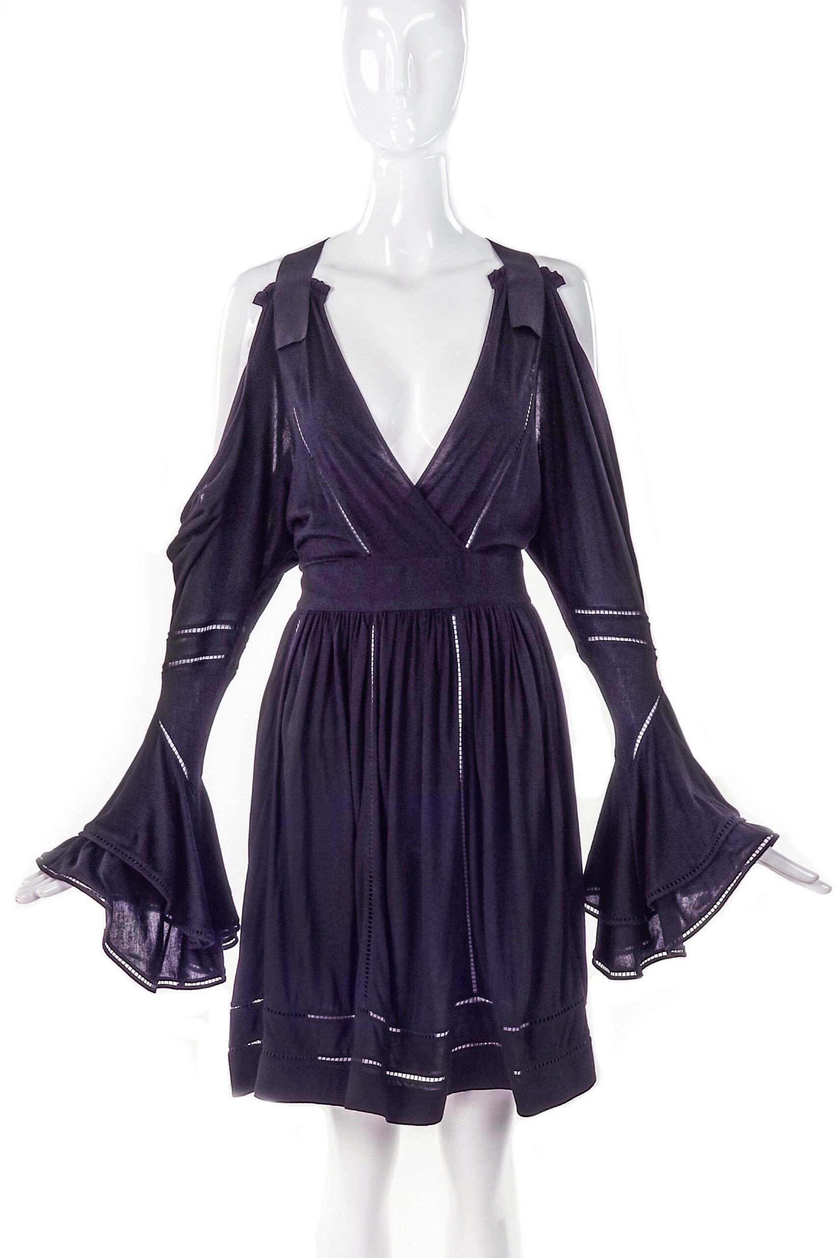 Givenchy Black Cotton Shoulder Cut out Dress Givenchy Black Cotton Shoulder Cut out Dress