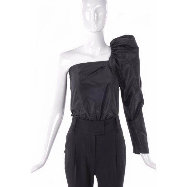 Lanvin Asymmetric Black One Sleeve “Elephant Trunk” Puff Top