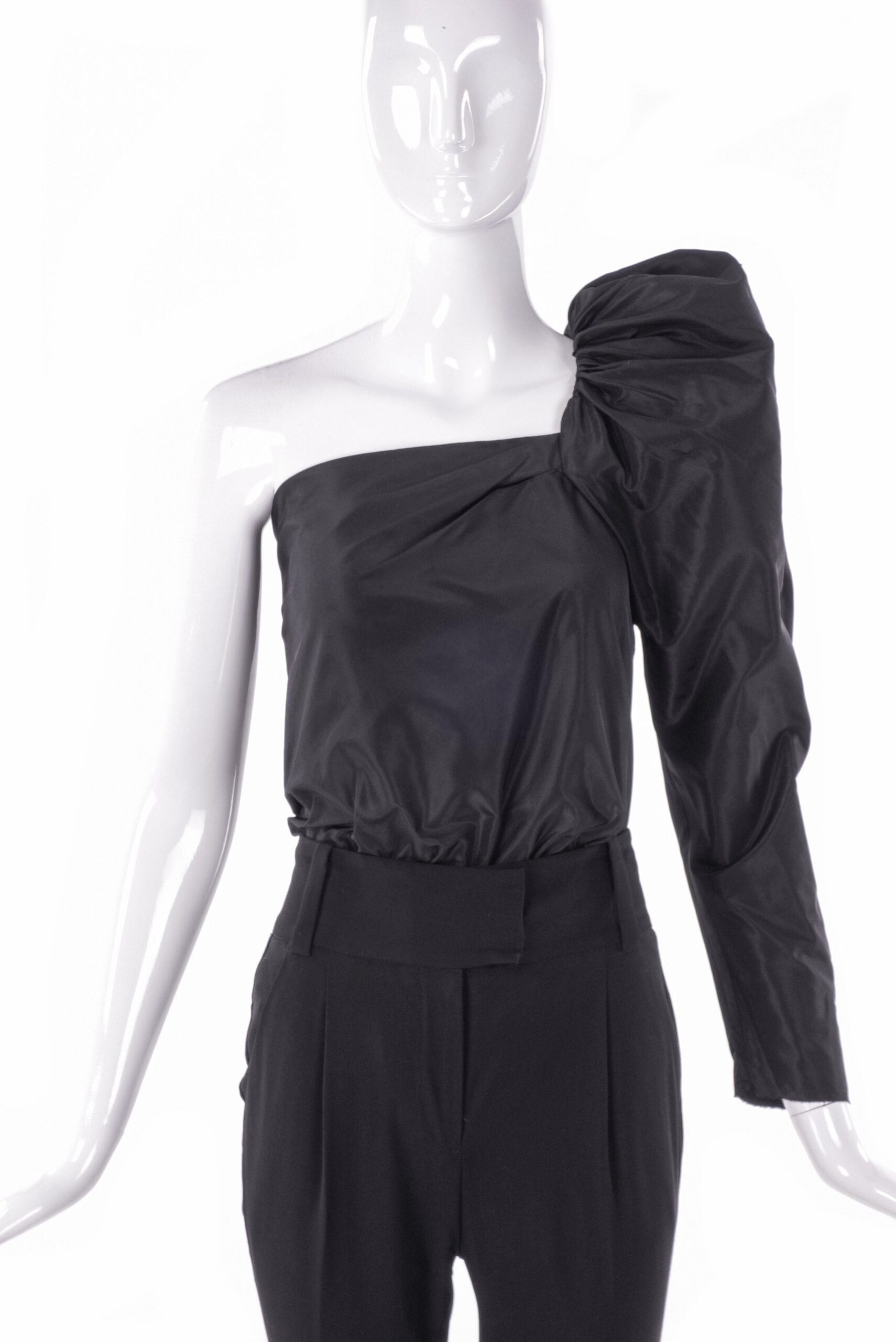 Lanvin Asymmetric Black One Sleeve “Elephant Trunk” Puff Top Lanvin Asymmetric Black One Sleeve “Elephant Trunk” Puff Top