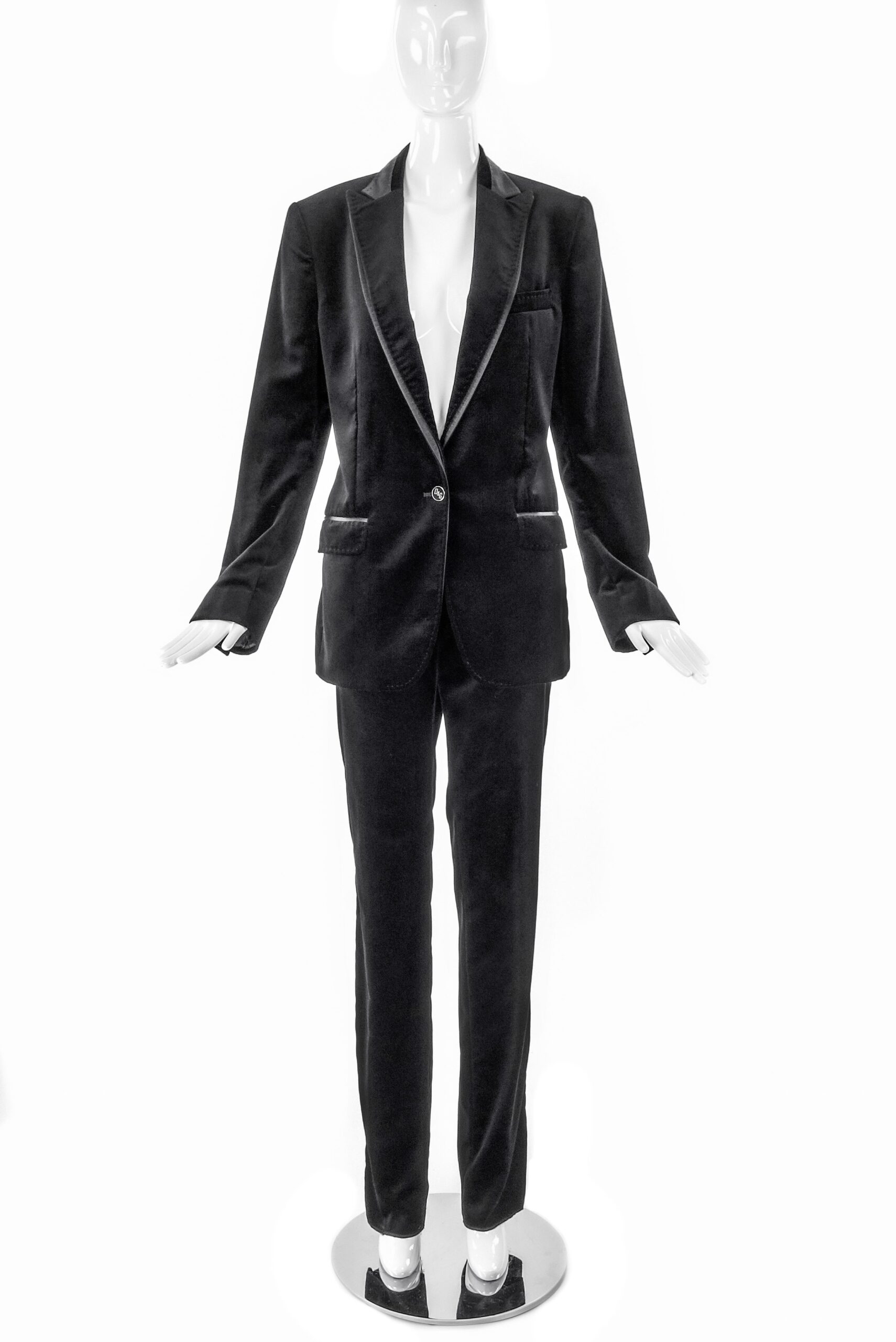 D&G by Dolce & Gabbana Velvet Satin Stitch Tuxedo Suit FW2007 D&G by Dolce & Gabbana Velvet Satin Stitch Tuxedo Suit FW2007
