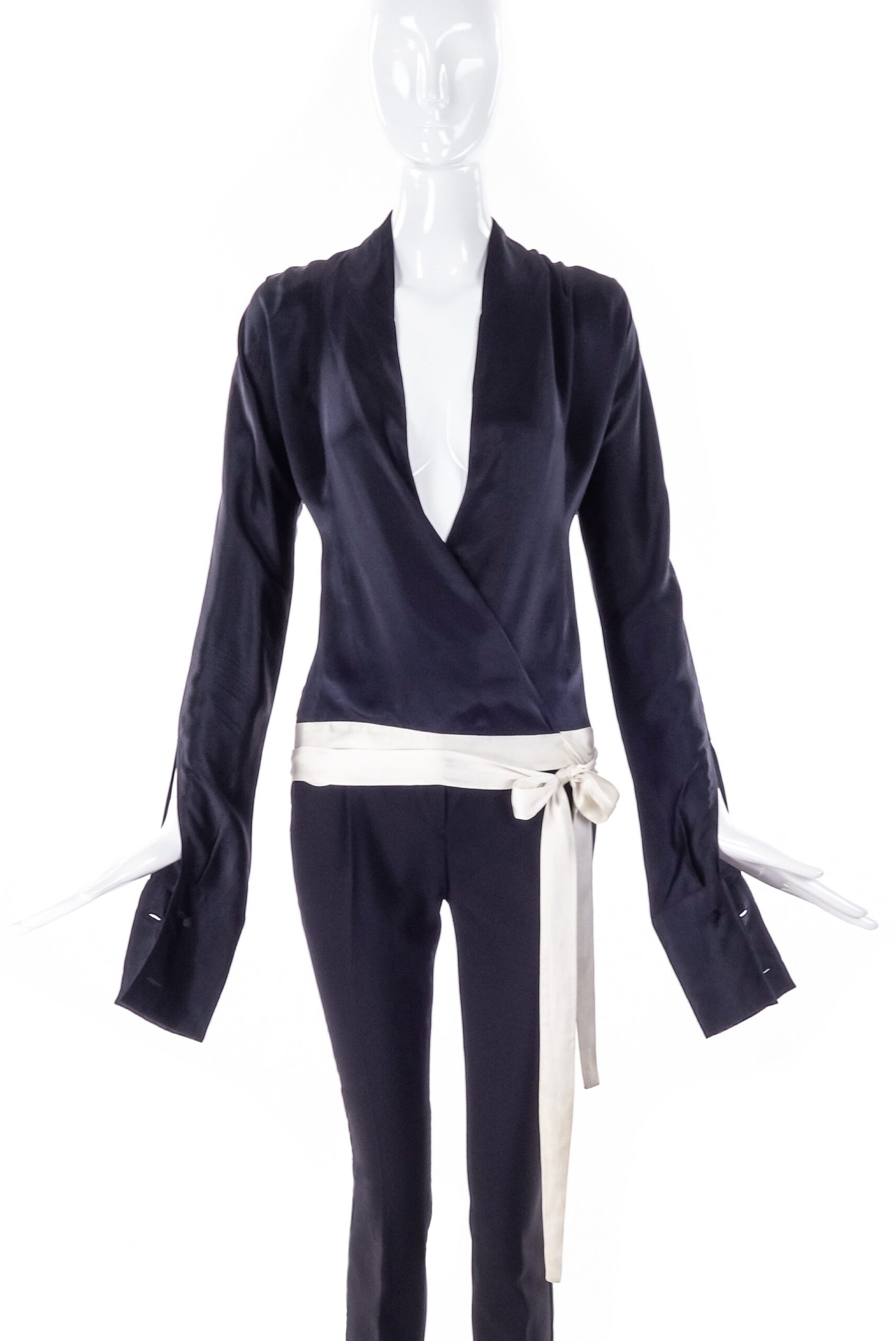 Costume National Silk Kimono Style Wrap Top Costume National Silk Kimono Style Wrap Top