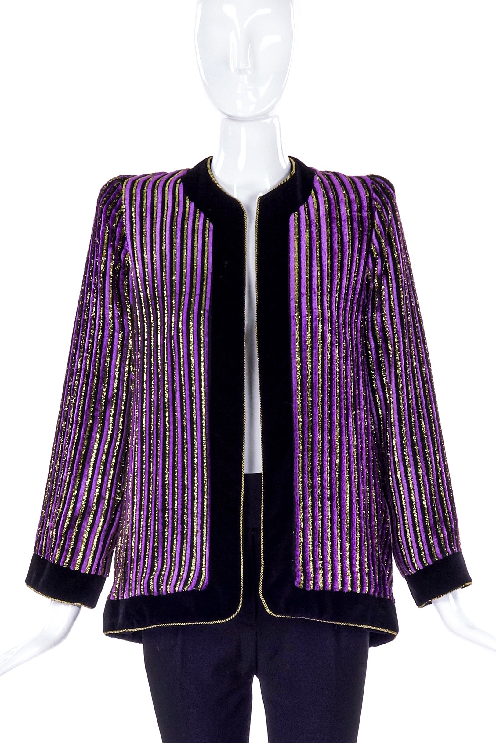 Vintage Purple Velvet with Gold Lurex Stripes Goldmine Jacket Vintage Purple Velvet with Gold Lurex Stripes Goldmine Jacket