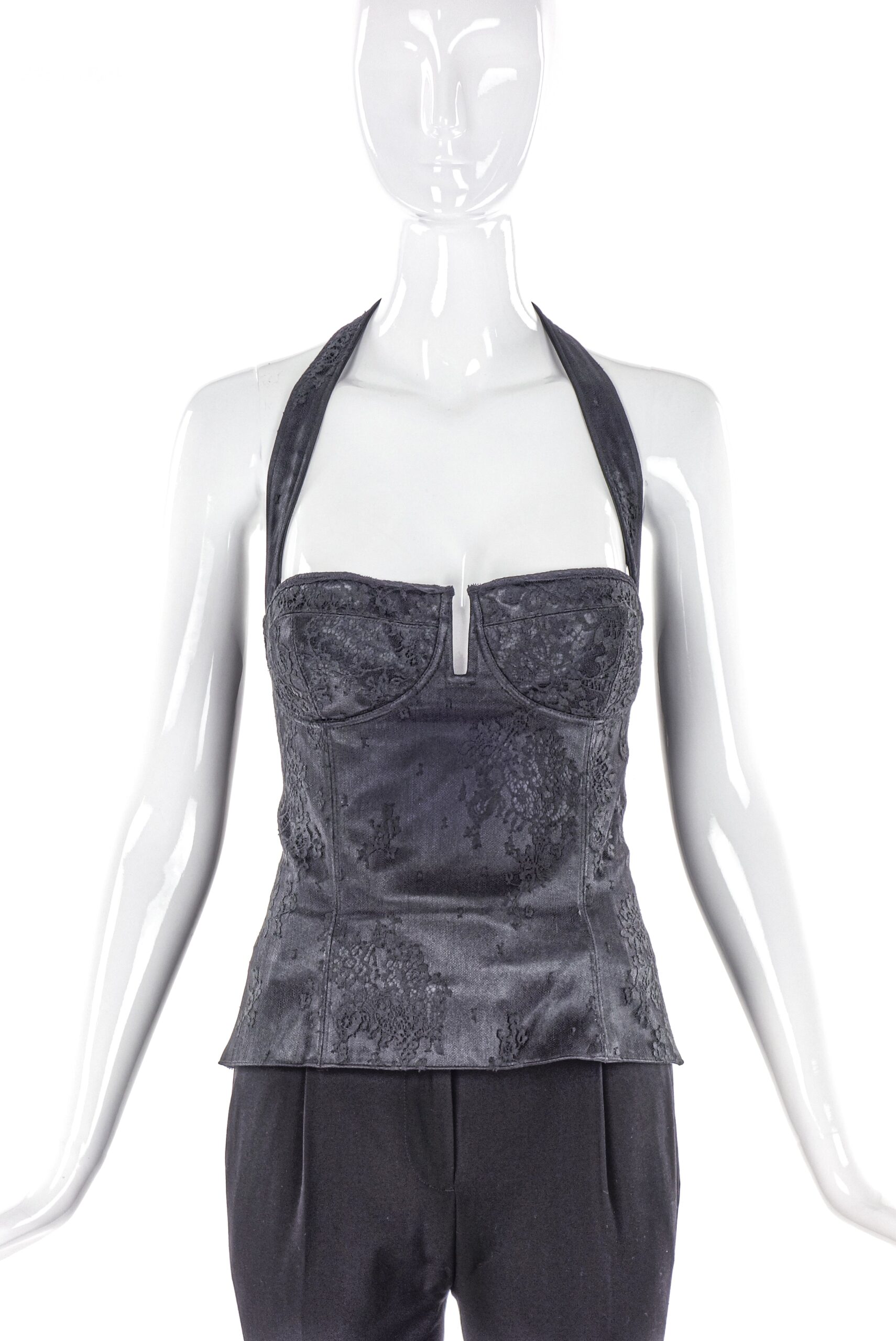 Christian Dior by John Galliano Lace Halter Neck Corset SS2004 Christian Dior by John Galliano Lace Halter Neck Corset SS2004