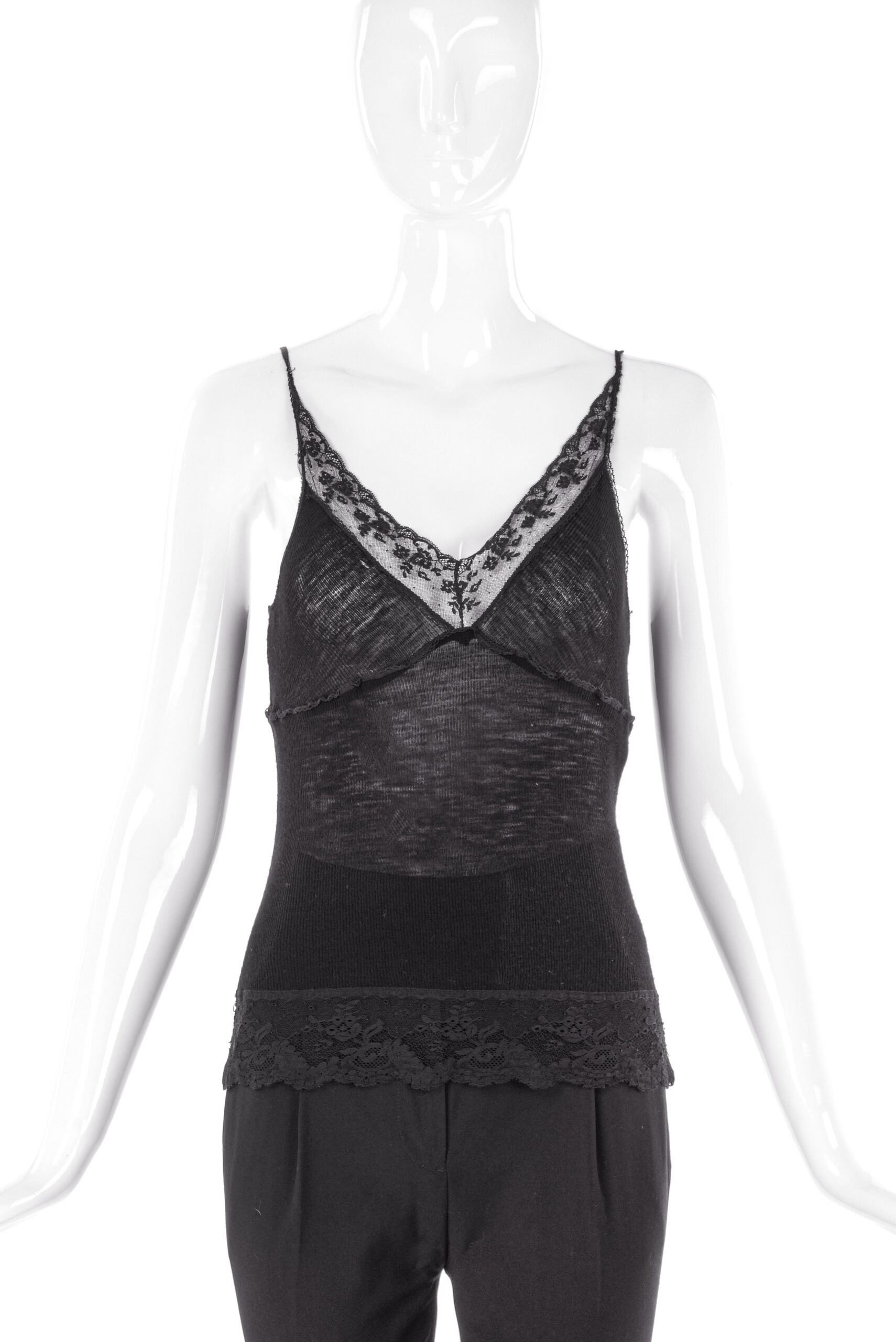Balenciaga Lace Ribbed Tank Top Balenciaga Lace Ribbed Tank Top