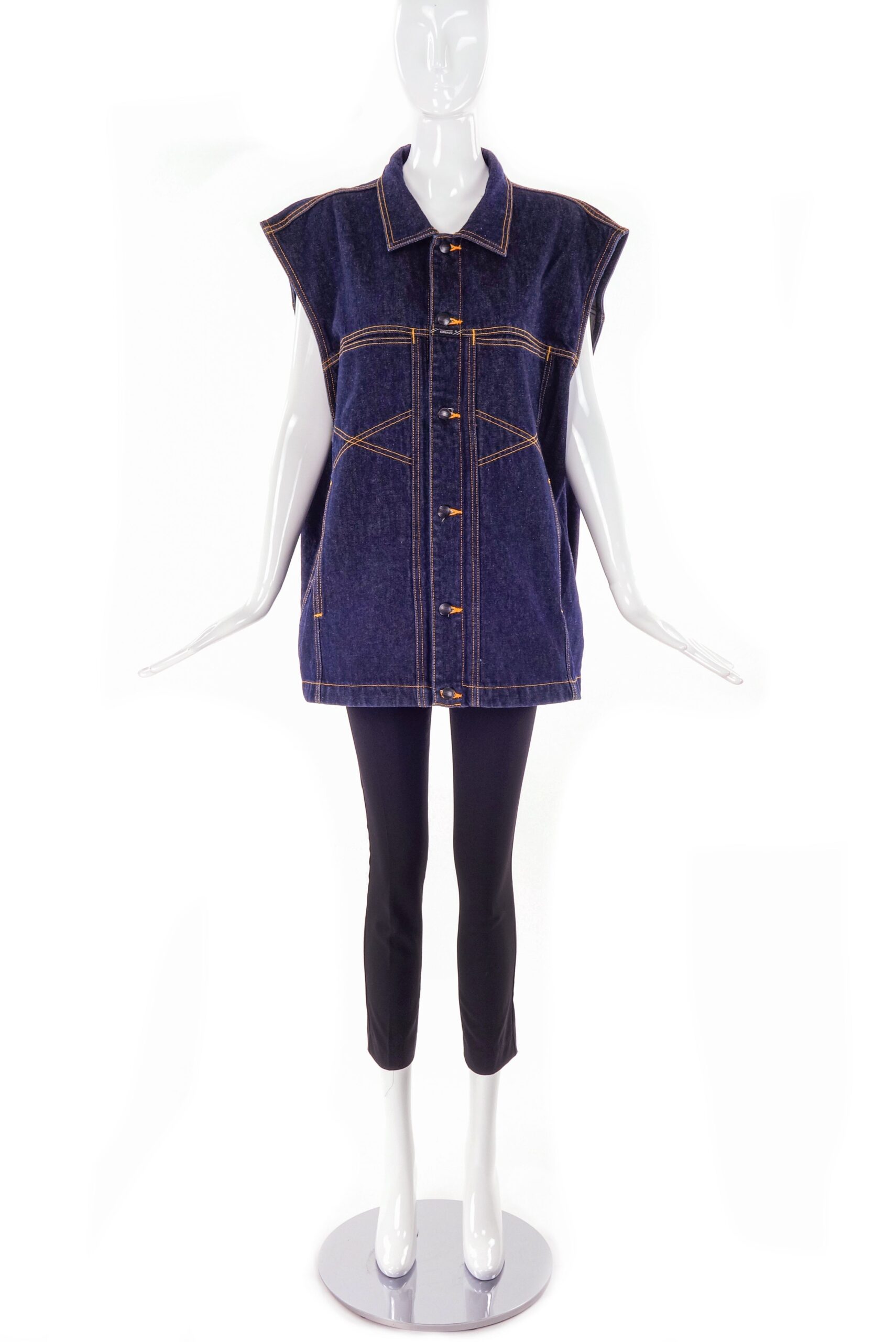 Girbaud Oversized Denim Square Vest Girbaud Oversized Denim Square Vest