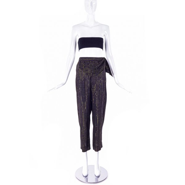 Saint Laurent Rive Gauche “Studio 54” Lurex Pinstripe Pants