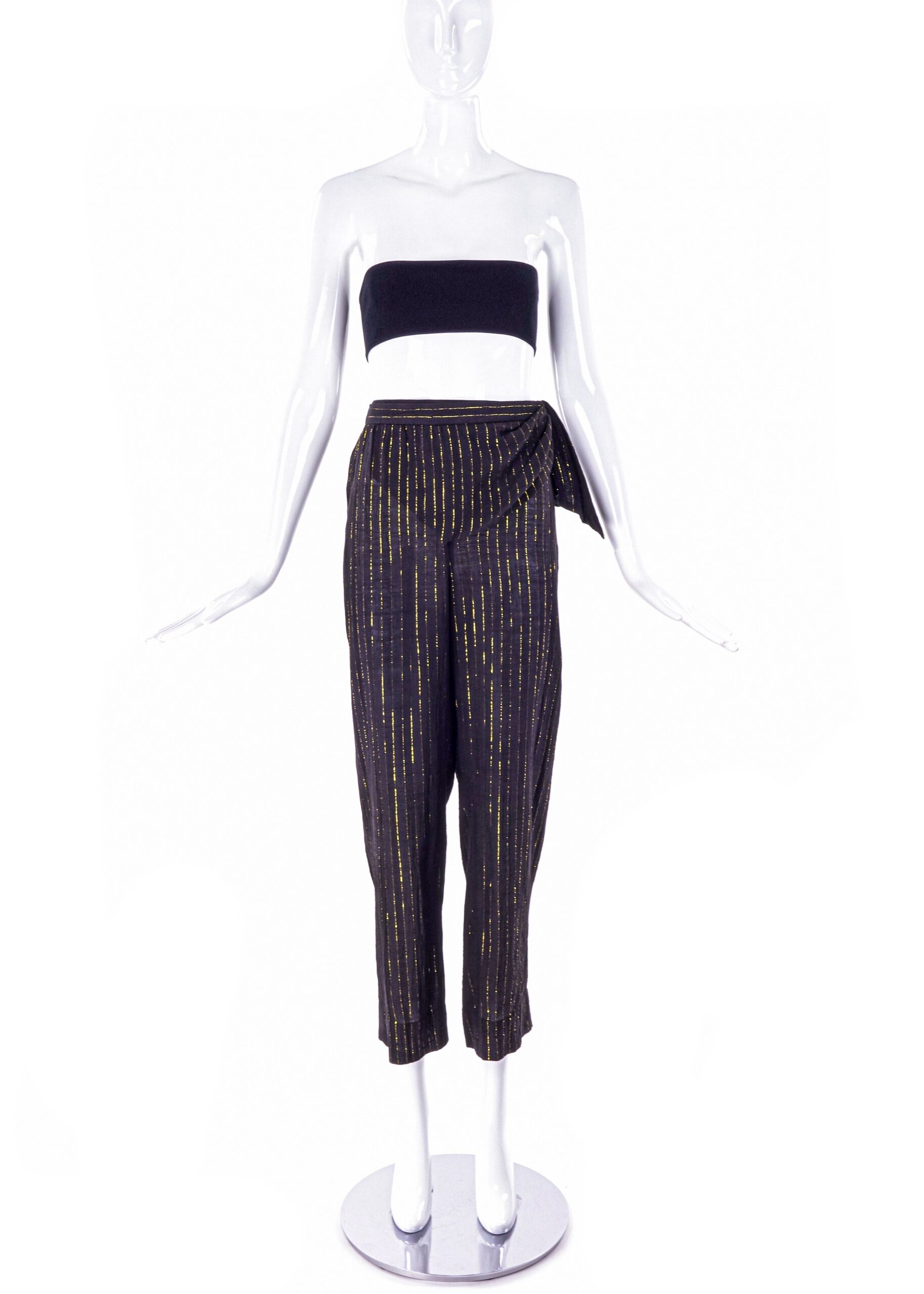 Saint Laurent Rive Gauche “Studio 54” Lurex Pinstripe Pants Saint Laurent Rive Gauche “Studio 54” Lurex Pinstripe Pants