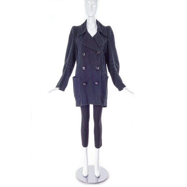 Maison Martin Margiela Navy Cigarette Shoulder Peacoat 1992 Famous "By Candlelight" Subway/Underground Show