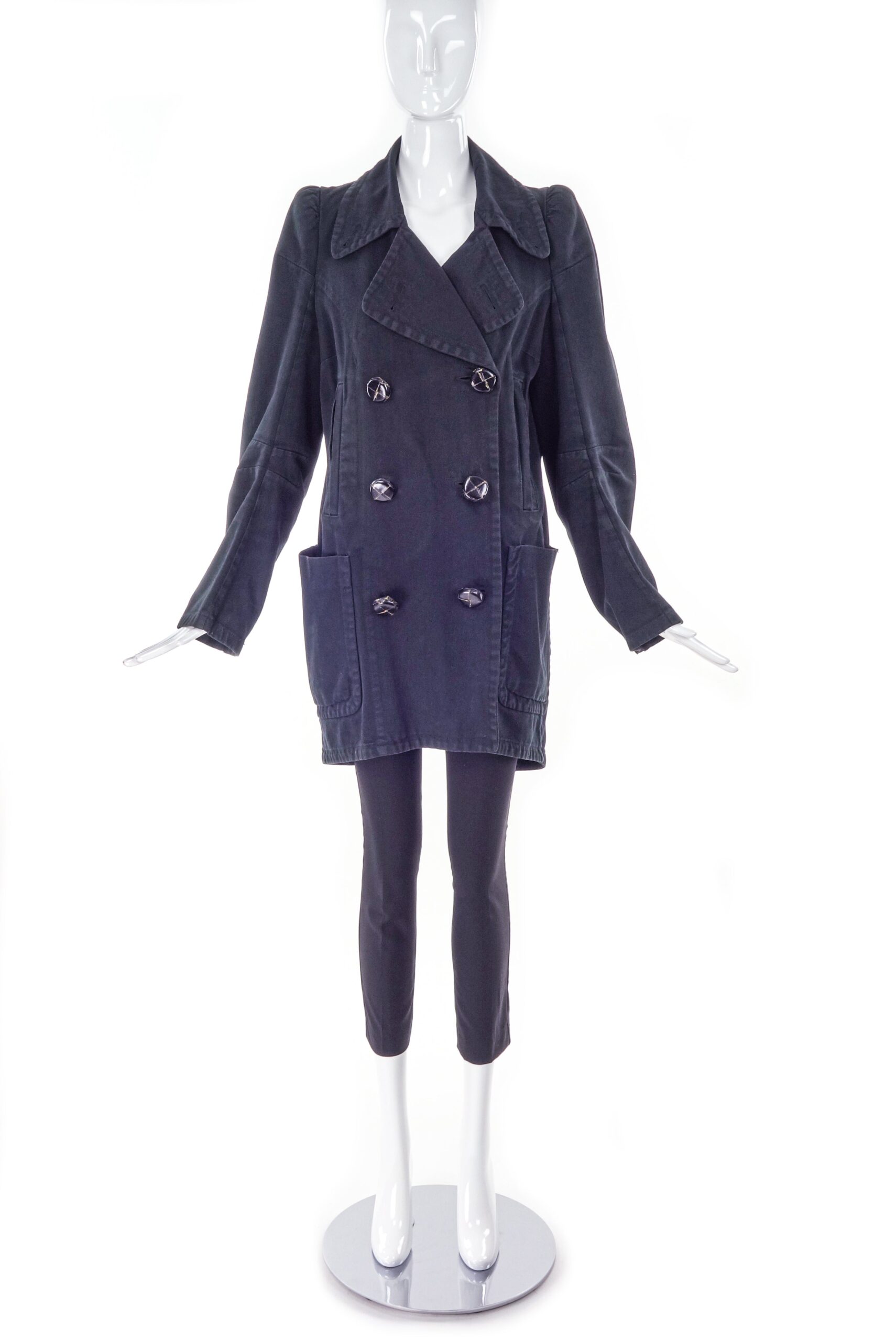 Maison Martin Margiela Navy Cigarette Shoulder Peacoat 1992 Famous “By Candlelight” Subway/Underground Show Maison Martin Margiela Navy Cigarette Shoulder Peacoat 1992 Famous “By Candlelight” Subway/Underground Show