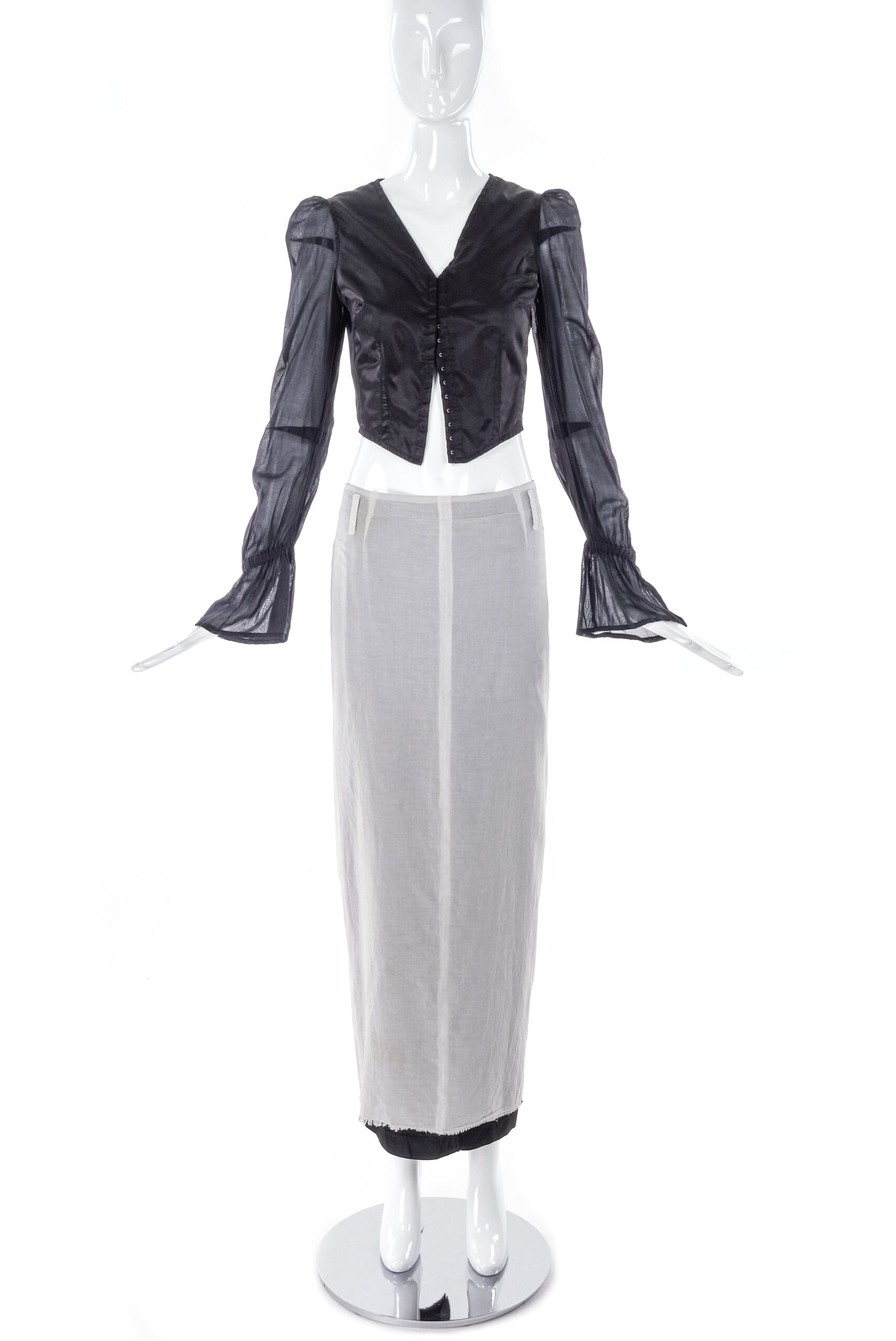Maison Martin Margiela Satin and Chiffon Jacket and Skirt SS1993 Maison Martin Margiela Satin and Chiffon Jacket and Skirt SS1993
