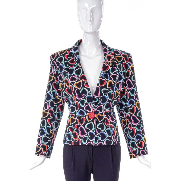 Yves Saint Laurent Multi-Heart Print Blazer
