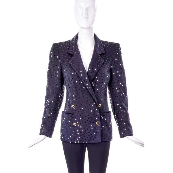 Emanuel Ungaro Black Sequin Jacket