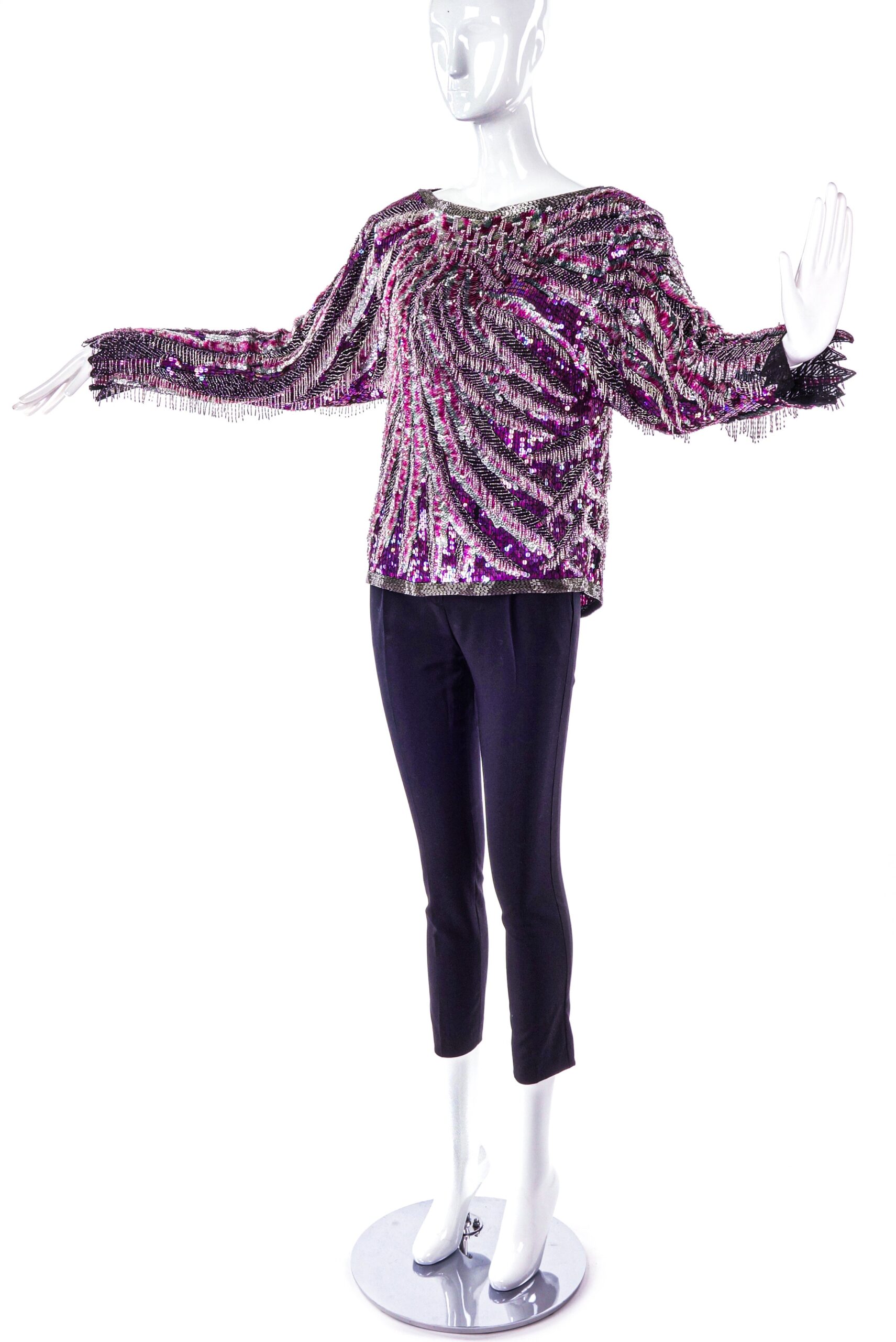 Halston Purple Beaded 1970’s Top Halston Purple Beaded 1970’s Top