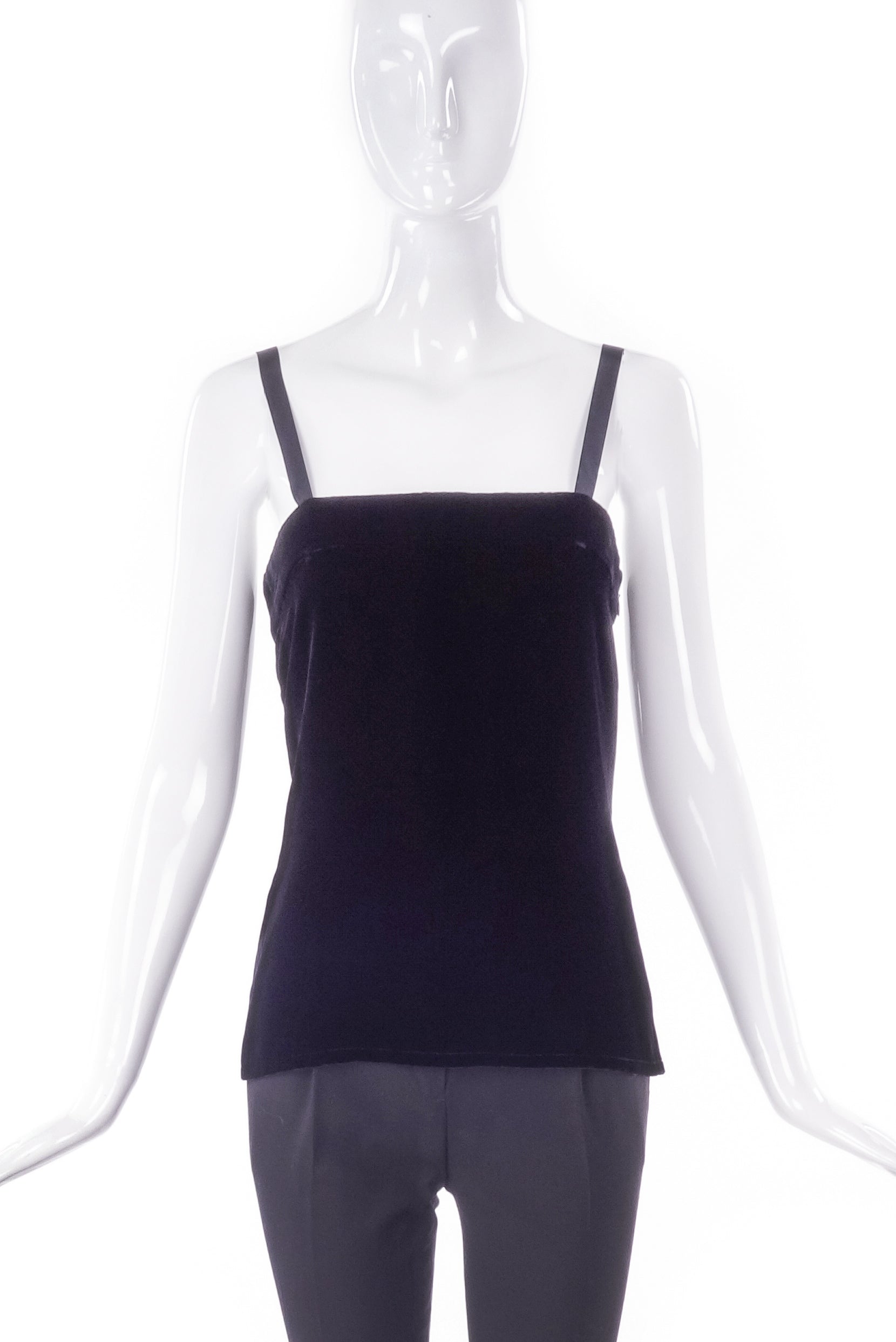 Yves Saint Laurent Luxurious Black Velvet & Satin Camisole Yves Saint Laurent Luxurious Black Velvet & Satin Camisole