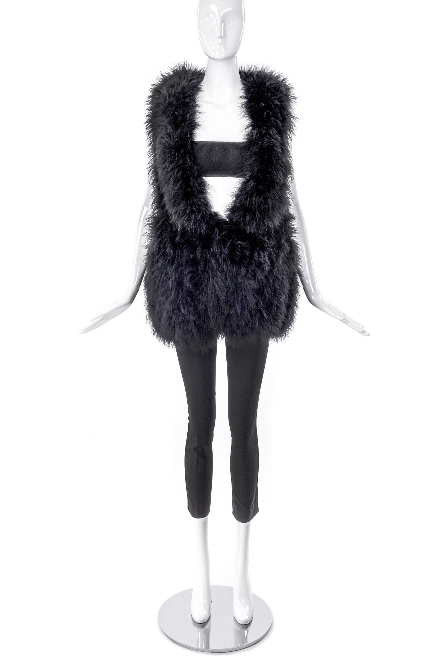 Sonia Rykiel Black Marabou Plume Feather Vest Sonia Rykiel Black Marabou Plume Feather Vest