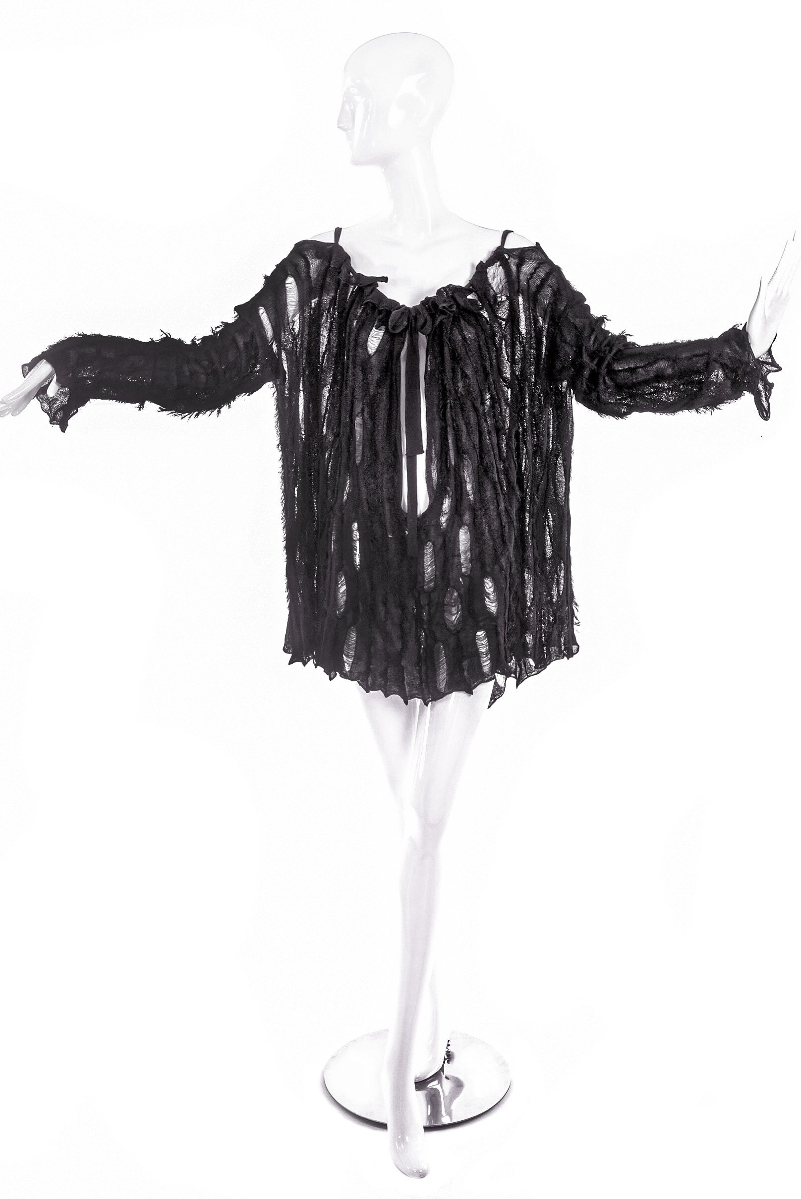 Yves Saint Laurent by Tom Ford Shredded Knit Blouse FW 2002 Yves Saint Laurent by Tom Ford Shredded Knit Blouse FW 2002