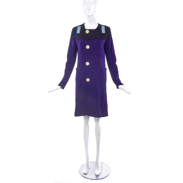 Sonia Rykiel Purple Knit Mod Shift Coat