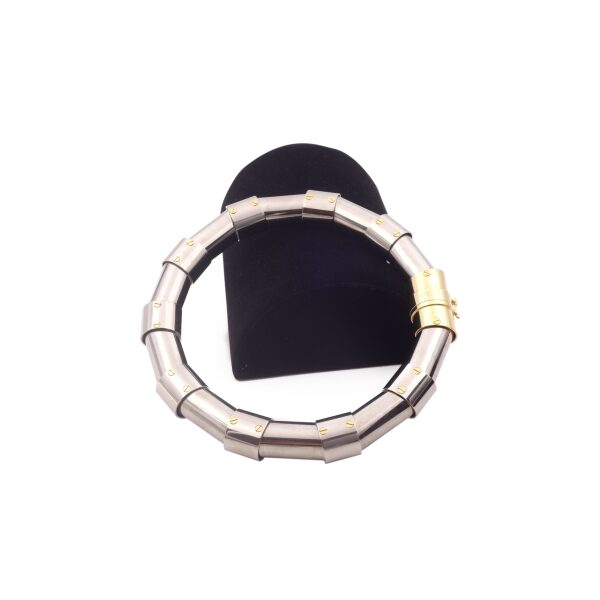 Lanvin Silver Riveted Tubes Choker Necklace FW2014